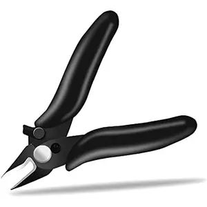 3.5 Inches Mini  with Lock, Flush Cutters, Small Wire Snips,  Wire  with Spring, Black