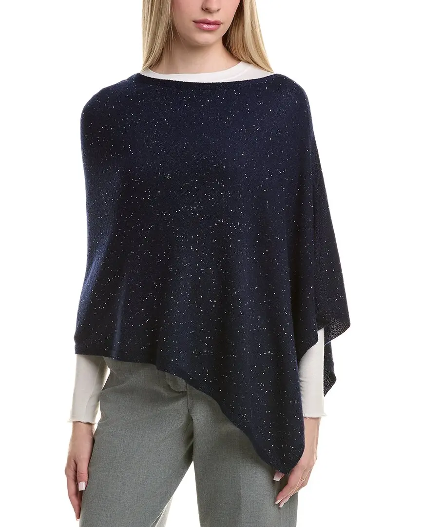 sofiacashmere Reverse Jersey Sequin Wool & Cashmere-Blend Poncho
