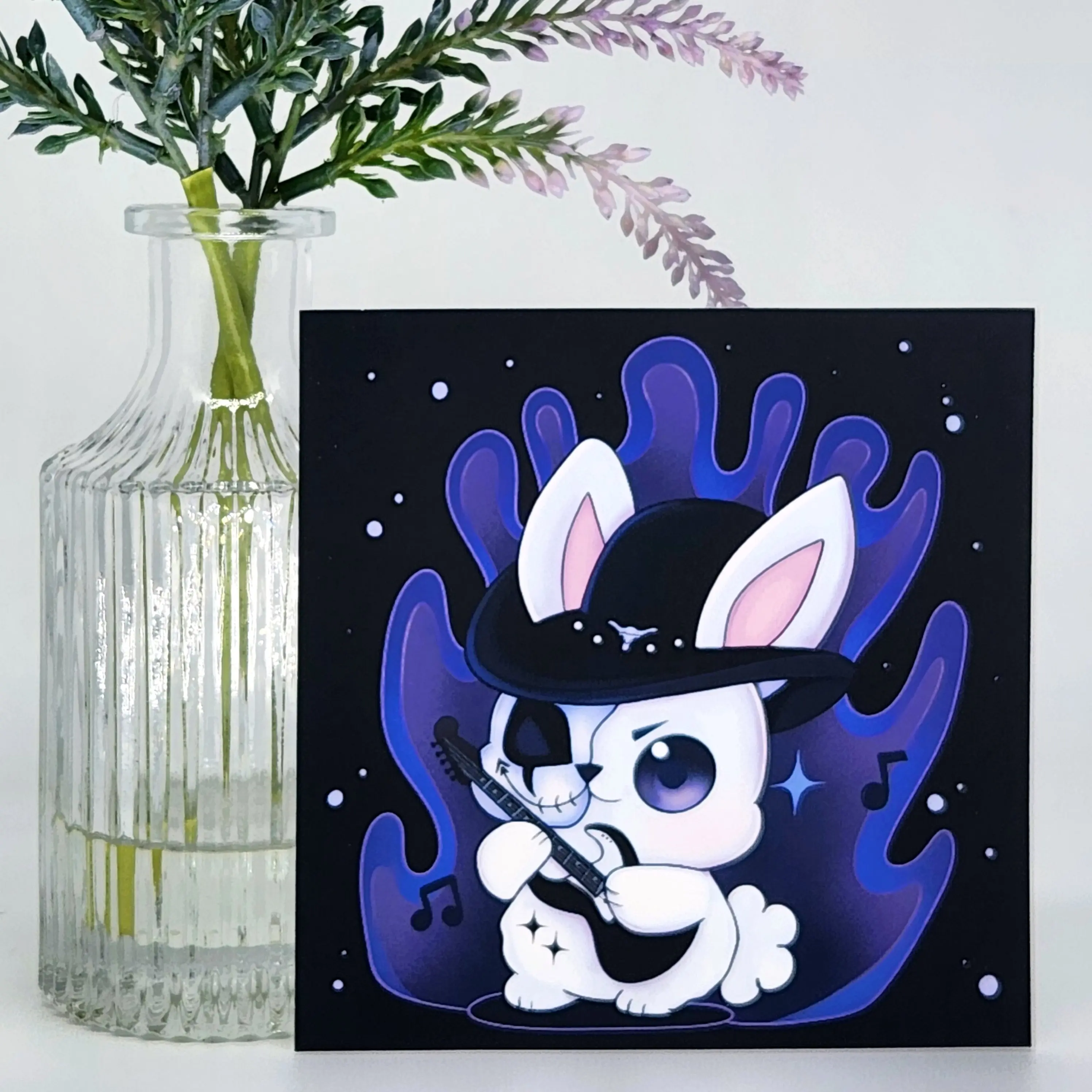 Evil Bunny Motif Matte Print Wall Decoration - Home Decor for Living Room, Bedroom, King David Song Themed Art Poster