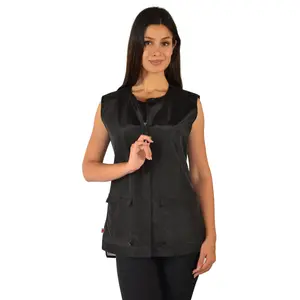 745 - Ladies Black Waterproof Hair Resistant and Bleach Resistant Mesh Back Vest