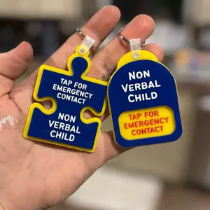 Non Verbal Child Backpack Keychain, NFC scannable Backpack Tag, Autism Awareness