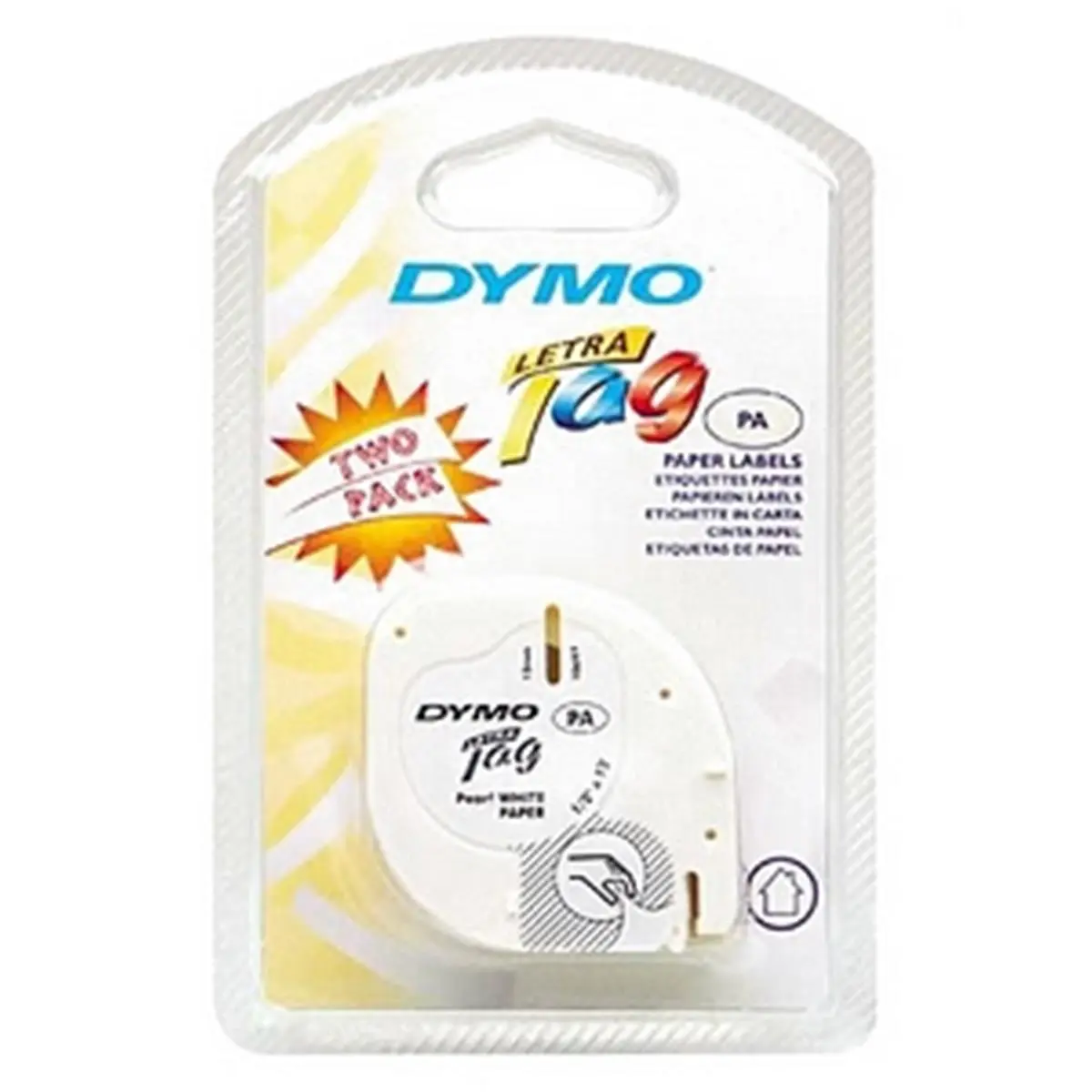 Dymo LetraTag Direct Thermal Labelmaker Paper Tape - 0.5" W x 13' L 2-Roll Pack, Easy-Peel Split-Back Design, Split Backing, No Assembly, Compatible with Label Printers Dymo LetraTag, Thermal Printer Accessories (Media Size Included)
