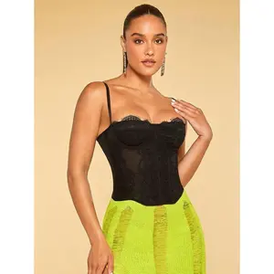 Lace Trim Bustier Cami Top