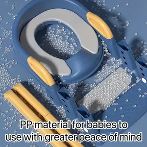 Toilet training seat, foldable stair-style toilet, auxiliary toilet ladder, toilet with step stool, step-style toilet training seat, safe and space-saving design, with a sturdy non-slip step stool ladder