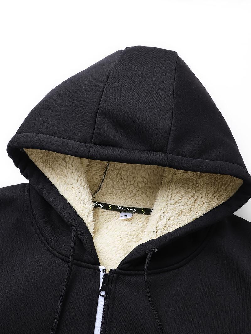 Men's Classic Hooded Warmth Jacket, Fleece Lined for Skin-Friendly Heat, Adjustable Hooded, Ribbed Hem, Urban Commuter Trendy Windproof Coat