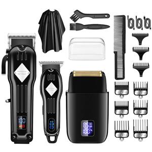 3 in 1 electric shaver kit with digital display, 1 set multi-use rechargeable hair clipper set with accessories, electric beard hair trimmer, trimmer set, blade, electric beard trimmers, gift,  hair clipper for men