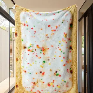 Realistic Food Blanket, Breakfast Blanket, Funny Bread Machine Cover, Soft Flannel Material, Humorous Home Decor