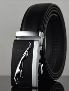 Men Genuine Leather Automatic Buckle Belt Adjustable Ratchet Dress Strap