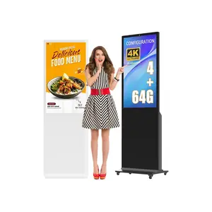 Canlarriz 43-inch 4K UHD Touchscreen Digital Signage Kiosk, Interactive Vertical Display, 24/7 Commercial Floor Stand with FREE CMS, Ideal for Retail, Restaurants, Hotels & Public Spaces.