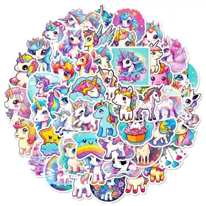 50 Unicorn Graffiti Stickers, Waterproof Luggage Cup Computer Decals, Decorative Vinyl Labels for Bags Cups Computers