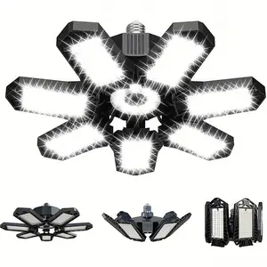 7+1 LED Garage Light Bulbs, Ultra Bright Garage Lights Ceiling LED, 6500K Shop Light 7+1 Deformable Panels, LED Light Bulbs for Garage, Workshop, Warehouse Bright Deformable