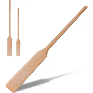 Flat Wooden Spatula for Cooking - 24" Long Wooden Stirring Paddle for Cooking, Mixing, Brewing in Big Stock Pots, Hand-Held Beech  Pot Stirrer Wooden Spoon for Kitchen
