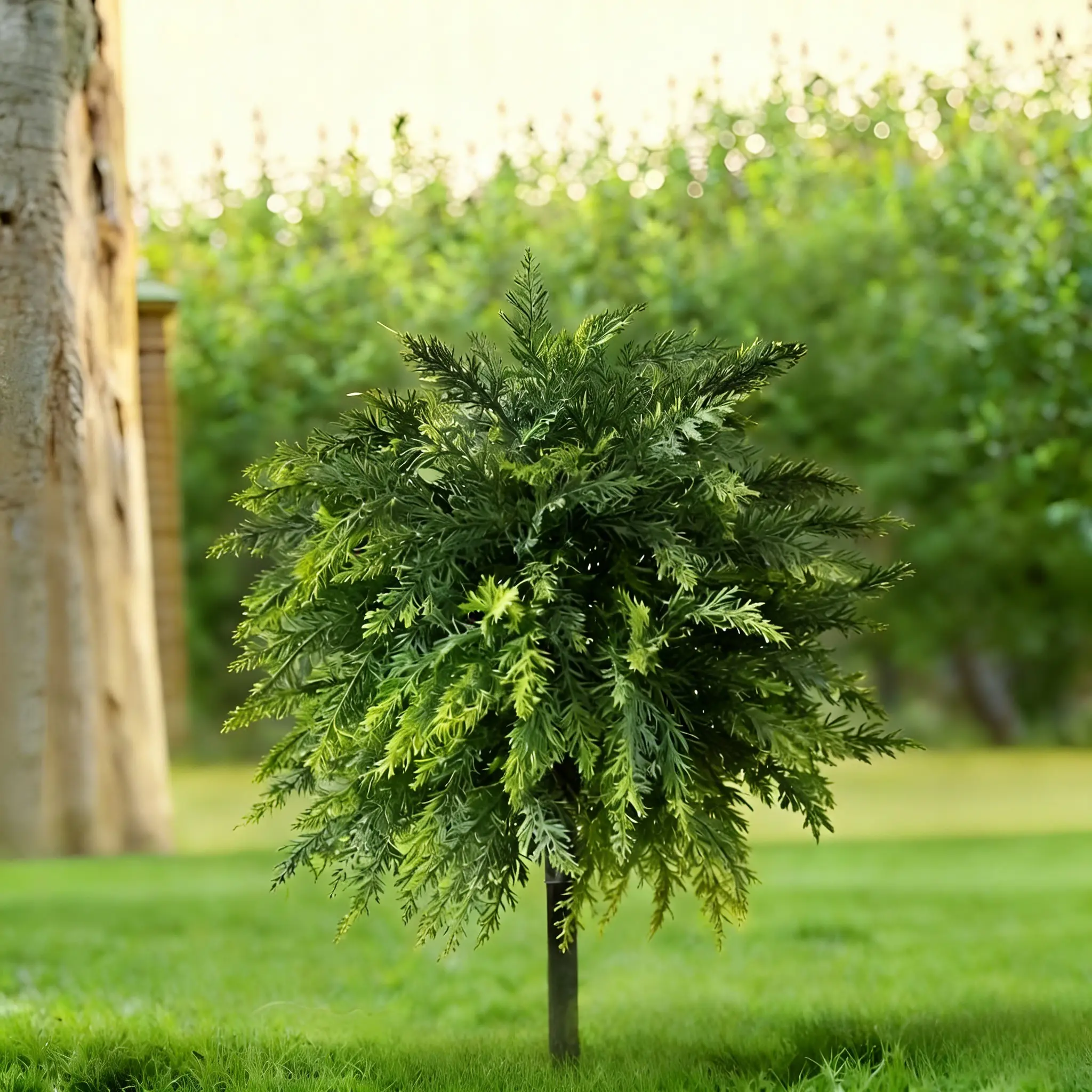 20.8 inch Artificial Cedar Topiary Ball Tree with Ground Spike, UV Resistant Faux Cypress Shrub Bushes, Artificial Shrubbery for Front Porch Garden Patio Lawn Indoor Outdoor Decor Artificial Plants Artificial Cypress Trees