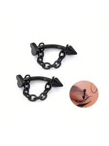 Elegant 304 Stainless Steel Eyebrow Studs, Electroplated Ear Cuffs, Hypoallergenic, Fade-Resistant, Perfect for Personal Style