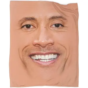 Flannel Rock Funny Face Blanket 50"X40" Soft Cozy Lightweight Fluffy Microfiber Funny Blanket All Season Funny Meme Throw Blankets Fuzzy Plush for Sofa Bed Couch