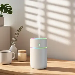 Portable Colorful Light Ultrasonic Cool Mist Humidifier, Type-C, Quiet Operation, Stylish Viral Mini Aroma Humidifier for Car & Home