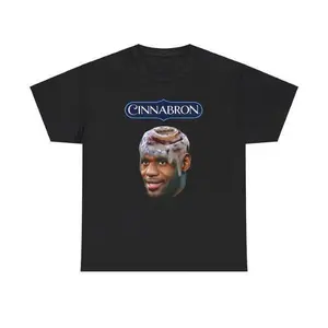 Cinnabron LeBron James Meme T-Shirt Pure Cotton Unisex Short Sleeve Tee for Men & Women Comfortable Breathable Relaxed Fit Casual Wear