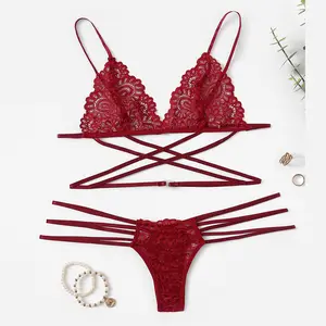 Bikini Three Piece Lingerie Set Sexy Bedroom Costume Intimate Wear Romantic Nightwear for Couples Flirty Lingerie for Women Comfortable and Stylish Lingerie Set Perfect for Special Occasions