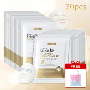Laikou Korean Snail Collagen Gel Mask 25g x 15, Snail Protein Mask 25gx 15, Free Gift Bag Included for Skincare