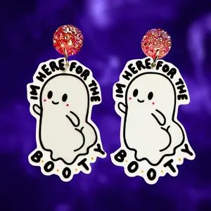 'Here for the BOOty' Ghost Earrings
