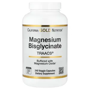 California Gold Nutrition Magnesium Bisglycinate Chelate, Albion TRAACS®, 240 Veggie Capsules (100 mg per Capsule)