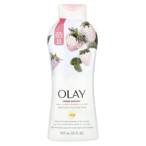 Olay Fresh Outlast Body Wash, White Strawberry & Mint, 22 fl oz (650 ml)