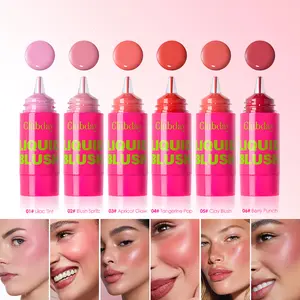 6 Color Press-On Fine Glitter Pearl Blush Liquid, Easy Blend Long-Lasting Makeup, Perfect for Daily Use and Special Occasions