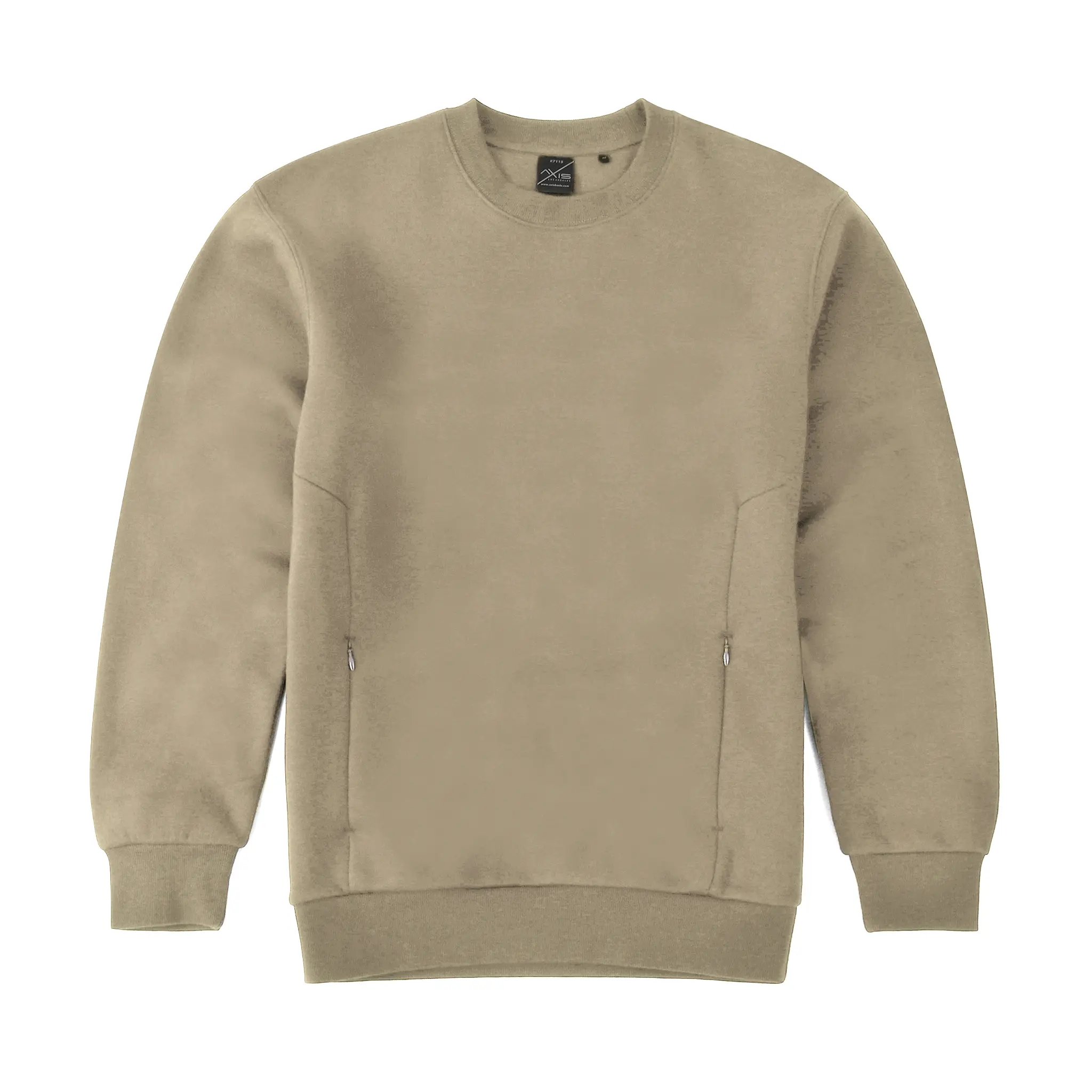 Fleece Crew Neck With Invisible Zip by Axism | Crewneck Sweatshirt | Pullover | Front Pockets | Basic Jacket | Long Sleeve | Sweatshirt | Casual Crewneck | Comfortable | Crew Necks Men | Sweaters| Unisex | Crew Neck Women