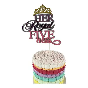 Creativity Shimmers 5th Birthday Cake Topper Multilayered Multi-Color Design, Handmade, Reusable, Sturdy, Safe