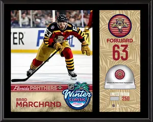 Brad Marchand Florida Panthers 2026 NHL Winter Classic 12" x 15" Sublimated Plaque with Game-Used Ice - Limited Edition of 250 - Fanatics Authentic Certified