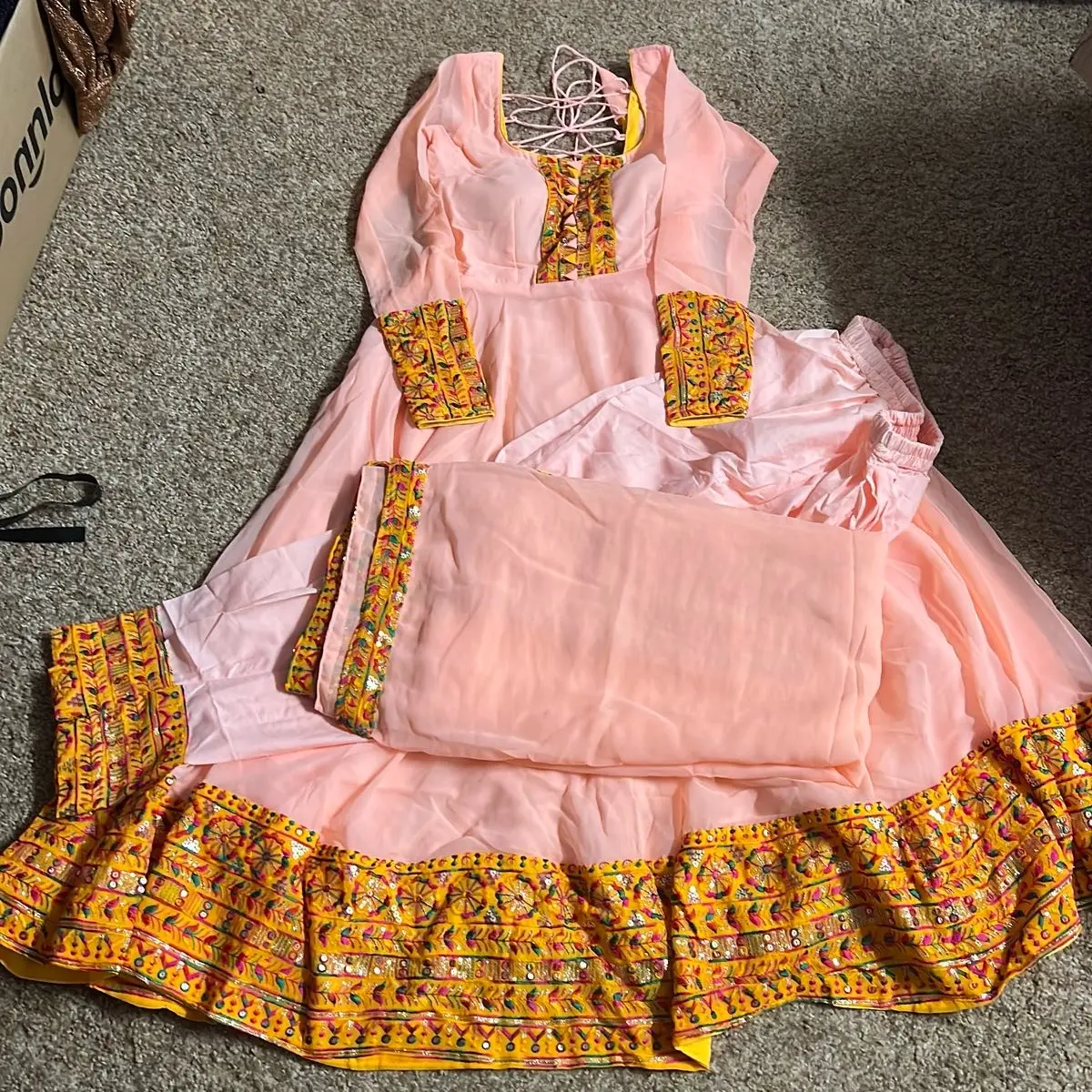 Anarkali Set with Rajasthani Border for Women - Traditional Womenswear - Top