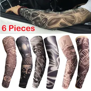 Tattoo Sleeves for Men, 6Pcs Arm Sleeves Fake Tattoos Sleeves to Cover Arms Sun Protection Sleeves Tattoo Sleeve Covers Temporary Tattoo Sleeves for Men Halloween