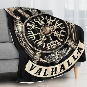 Viking Valhalla Print Air Conditioning Blanket, Soft Warm Throw Blanket for Home, Travel
