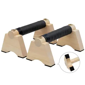 WELSTEEPSE Premium Wood Push Up Bars (2 Pack) - Pushup Handles, Multifunctional Strength Training Accessory, Portable Calisthenics Parallettes for Men’s Home Handstand Workouts,summervibes