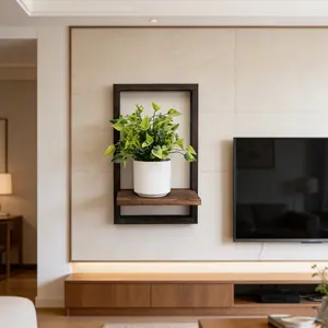 Wall-Mounted Plant Rack, Space-Saving Vintage Colorful Plant Shelf, Indoor Home Decor, Succulent and Herb Display Stand, Floating Board Organizer