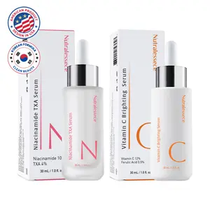 Nutralessece Brightening & Anti Aging Facial Serum: 10% Niacinamide 4% Tranexamic Acid Alpha Arbutin Serum for Dark Spots, Even Skin Tone; 2% Vitamin C Serum with Ferulic Acid Serum for Eye Wrinkles, Nasolabial Folds, Neck Wrinkles, Salon-Quality, 30mL *2