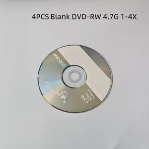 4 Pack Reusable Blank DVD-RW, 4.7gb 4x Speed Rewritable Discs, High-Quality Video Storage Media for Home & Office Use