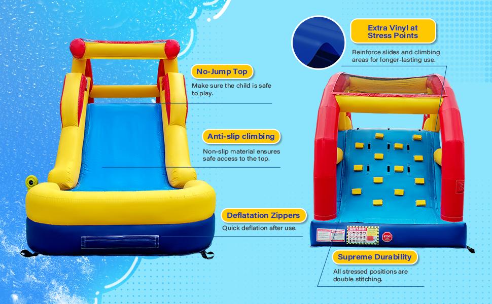 JOYMOR Commercial Grade Water Slide for Adults and Kids with Double Wide Slide, Splash Pool (21 x 8 x 11ft), 100% PVC Vinyl Inflatable Water Park for Backyard with Strong Air Blower