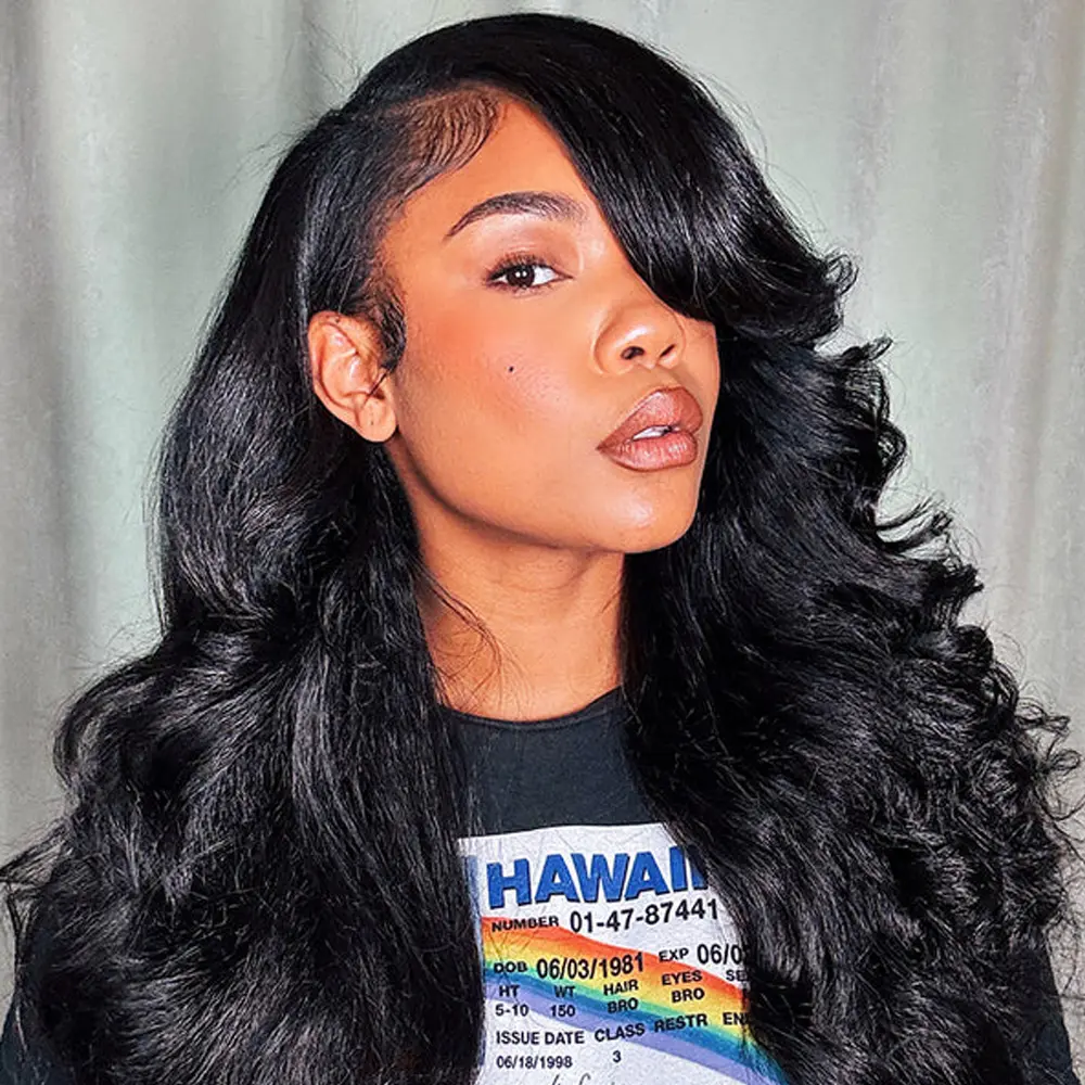 CurlyMe Natural Black 3/4Pcs Double Weft Virgin Human Hair Extensions Seamless & Invisible Edge For Quick Weave Soft And Healthy Traditional Sew in Extensions--Kinky Straight & Water Wave & Deep Wave #Summervibes