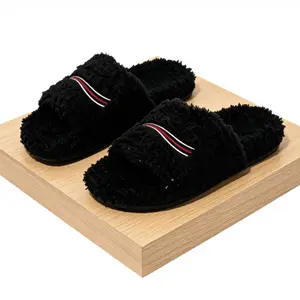 Women's Fluffy Curly Teddy Slide Slippers - Cozy Open Toe House Slippers with Soft Plush Lining, Non-Slip Sole for Indoor & Outdoor Use, Cute Pink Casual Slippers for Home Comfort