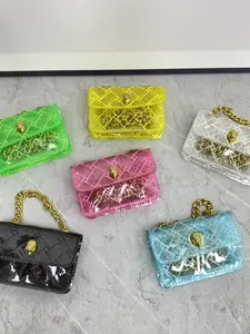 Six-Color Transparent Jelly Rhombus Chain Mini Shoulder Bag, Crossbody Bag, Stylish and Trendy Accessory, Perfect for Daily Use