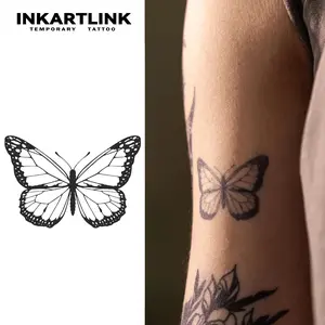 INKARTLINK Tattoo Tech, 2 Sheets Semi-Permanent Temporary Tattoos ,Winged Whisper,Adult Art Design,Lasts 1-2 Weeks, Waterproof, Realistic Look, No Adhesive, No Reflection,For Man And Woman,Ideal for Swimming, Party