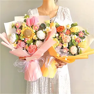 "You Are My Sunshine" Sunflower Bouquet Romantic Everlasting Birthday Anniversary Gift for Girlfriend Warm Floral Surprise Valentine's Day Lifelike Fake Plant Led Rose Tree Home Decoration