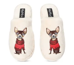 Memoi Women's Cozy Dog Plush Slippers