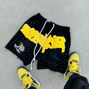 Y2K Harajuku Men'S Shorts Letter-Printed Sweatpants Fashion Quick-Drying Shorts Street Hip Hop Breathable Loose Unisex Shorts NONE