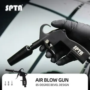 SPTA Air Blow Gun Car Interior Cleaning Gun High Pressure Car Detailing Cleaning Tool with Nozzle and Auto Detailing Dusting Brush for Quickly Blasts Dirt and Dust from Surface