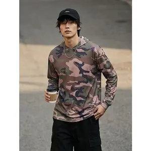 Long Sleeve Hunting Camo Hooded Tee – 100% Polyester