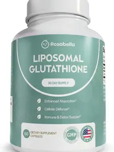 Rosabella Liposomal Glutathione 500mg – High Absorption Glutathione Supplement, Antioxidant Support, Cellular Health & Detox Support, 60 Capsules, 30 Day Supply, Daily Antioxidant Capsules