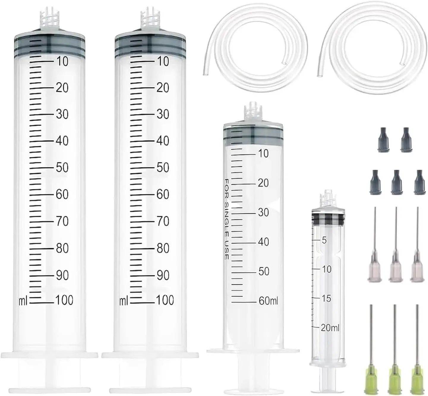 Large Glue Dispenser, 20ml, 60ml, 100ml Measuring Dispenser with Glue Dispensing and Caps. Epoxy Resin, Watering Plants, Glue Applicator or Oil, Measuring and Refilling