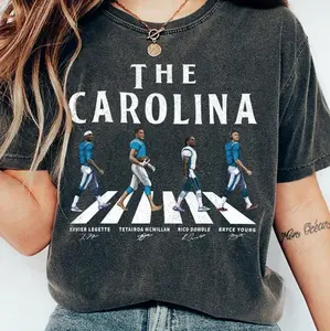 Carolina Walking Road Signatures Football Shirt, Bryce Young Tetairoa McMillan Football Tshirt
